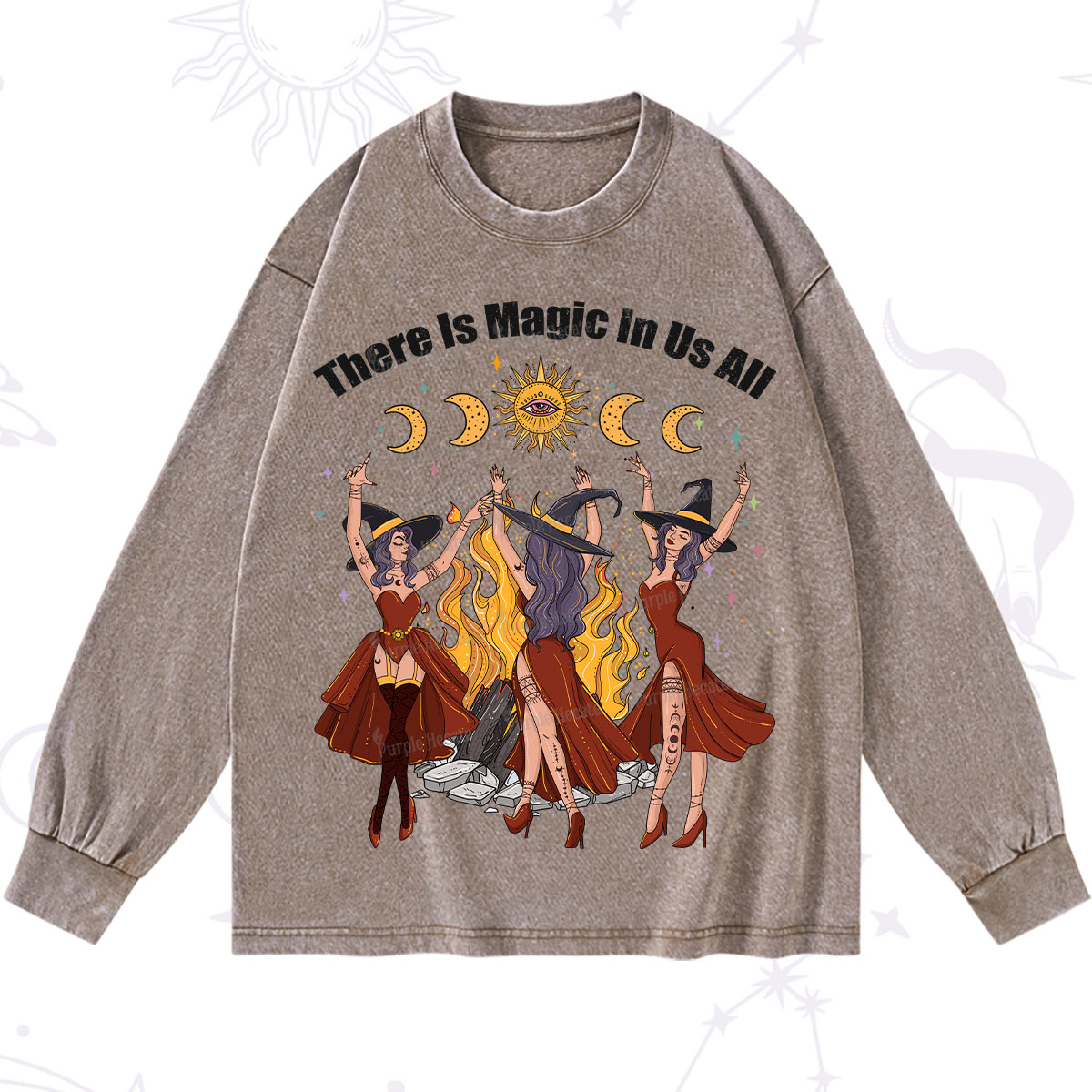 Purplehecate There Is Magic In Us All Washed Long Sleeve Shirt