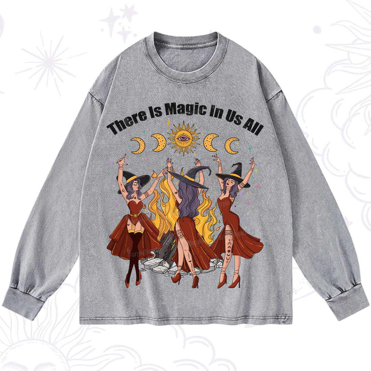 Purplehecate There Is Magic In Us All Washed Long Sleeve Shirt