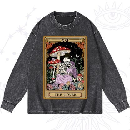 Purplehecate The Vintage Lover Tarot Washed Long Sleeve Shirt