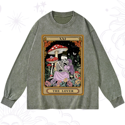 Purplehecate The Vintage Lover Tarot Washed Long Sleeve Shirt