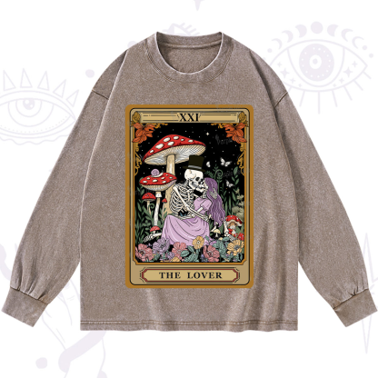 Purplehecate The Vintage Lover Tarot Washed Long Sleeve Shirt
