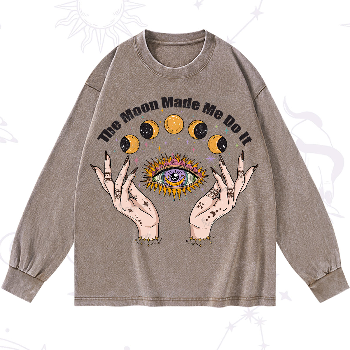 Purplehecate The Moon Made Me Do It Washed Long Sleeve Shirt