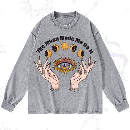 Purplehecate The Moon Made Me Do It Washed Long Sleeve Shirt