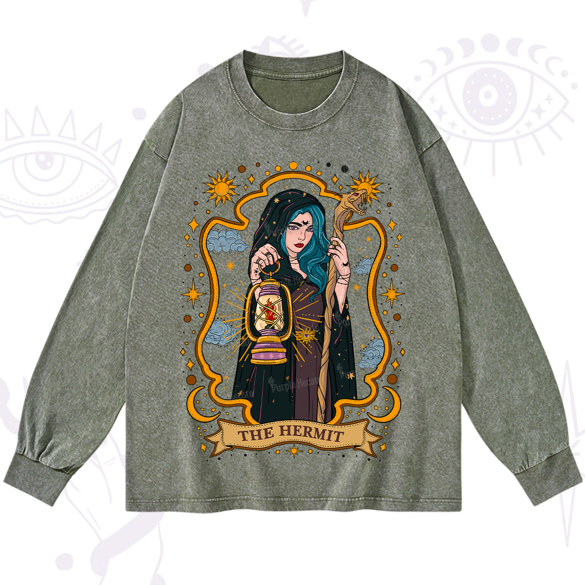 Purplehecate The Hermit Goddess Washed Long Sleeve Shirt