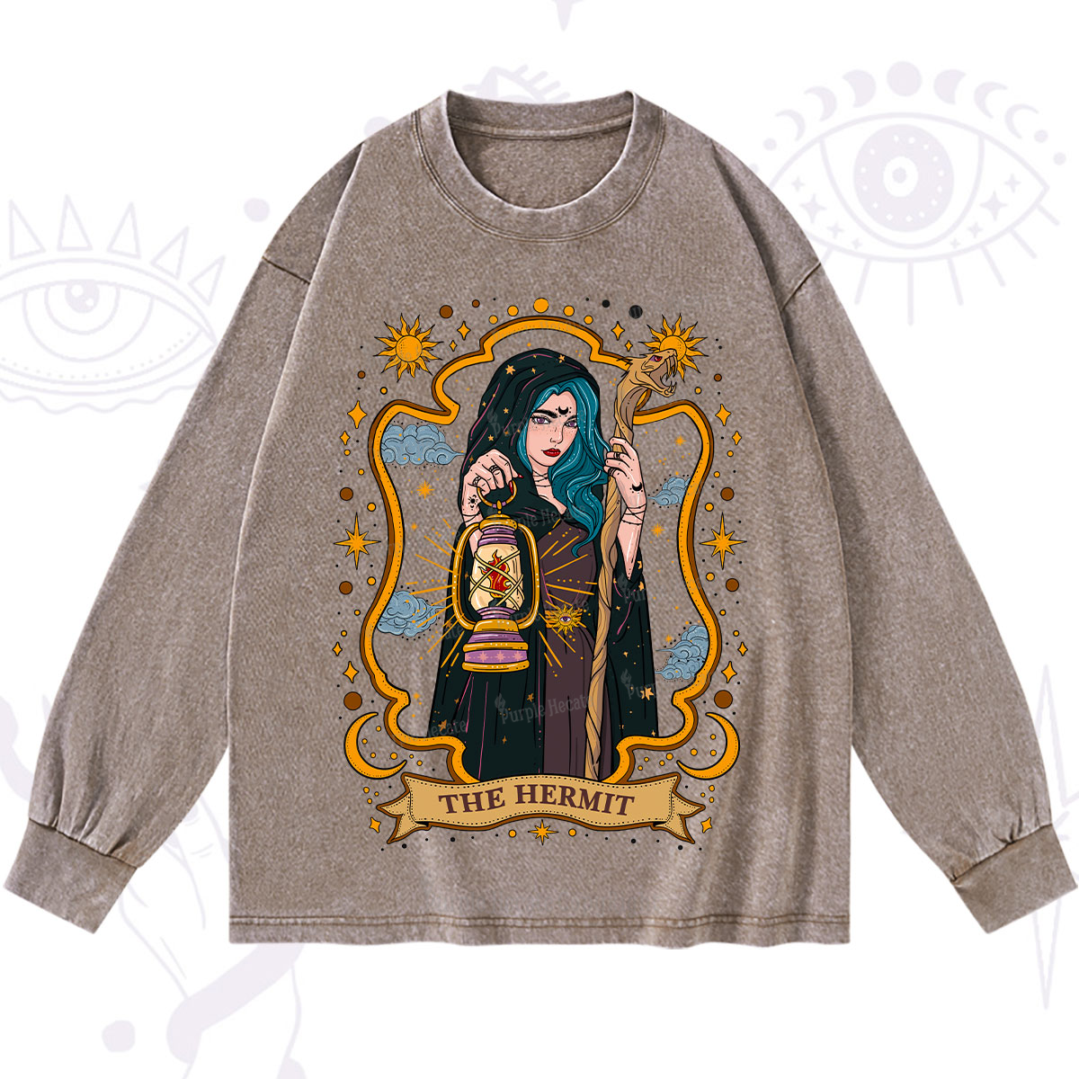 Purplehecate The Hermit Goddess Washed Long Sleeve Shirt