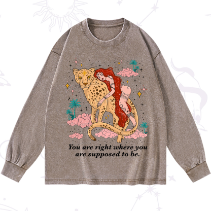 Purplehecate You Are Right Where You Are Supposed To Be Washed Long Sleeve Shirt