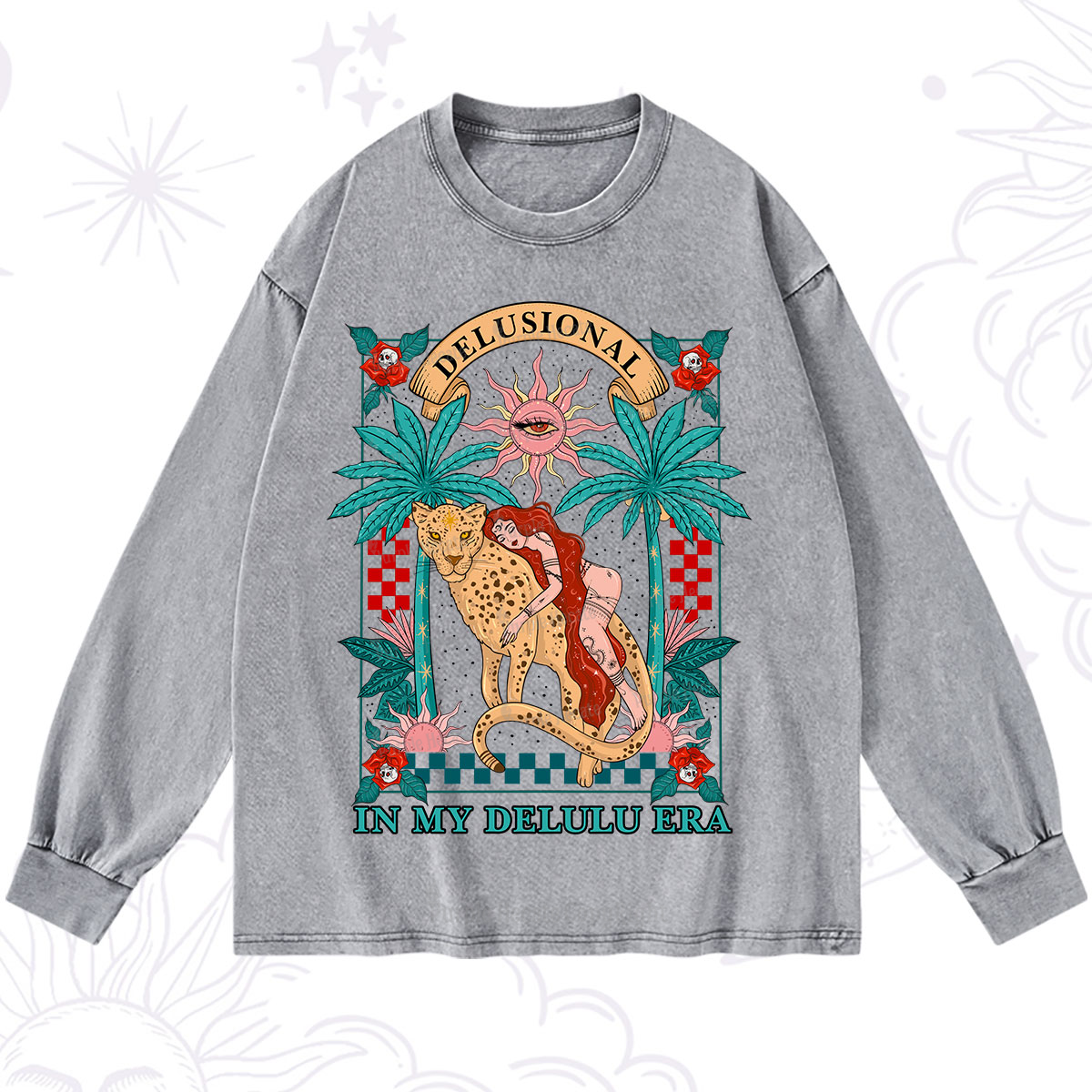 Purplehecate In My Delulu Era Washed Long Sleeve Shirt