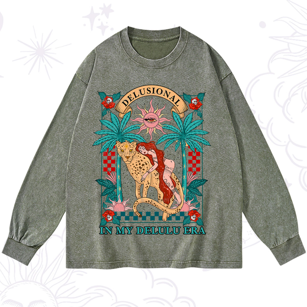 Purplehecate In My Delulu Era Washed Long Sleeve Shirt