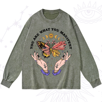 Purplehecate You Are What You Manifest Washed Long Sleeve Shirt