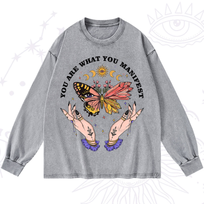 Purplehecate You Are What You Manifest Washed Long Sleeve Shirt