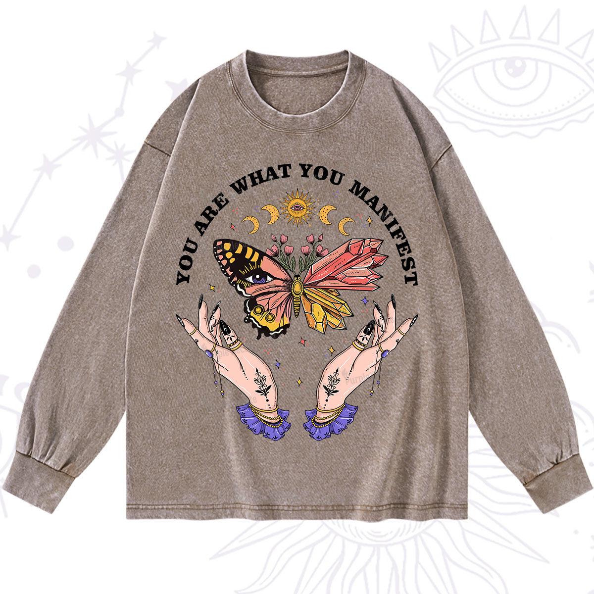 Purplehecate You Are What You Manifest Washed Long Sleeve Shirt