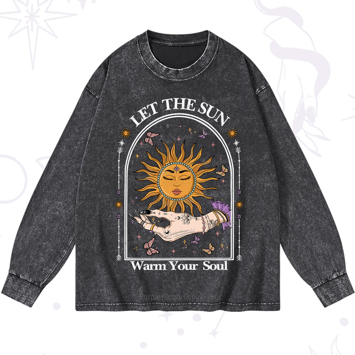 Purplehecate Let The Sun Warm Your Soul Washed Long Sleeve Shirt