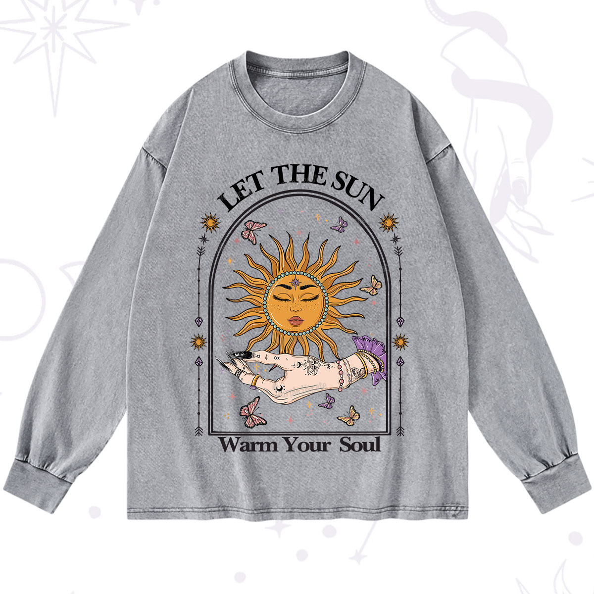 Purplehecate Let The Sun Warm Your Soul Washed Long Sleeve Shirt