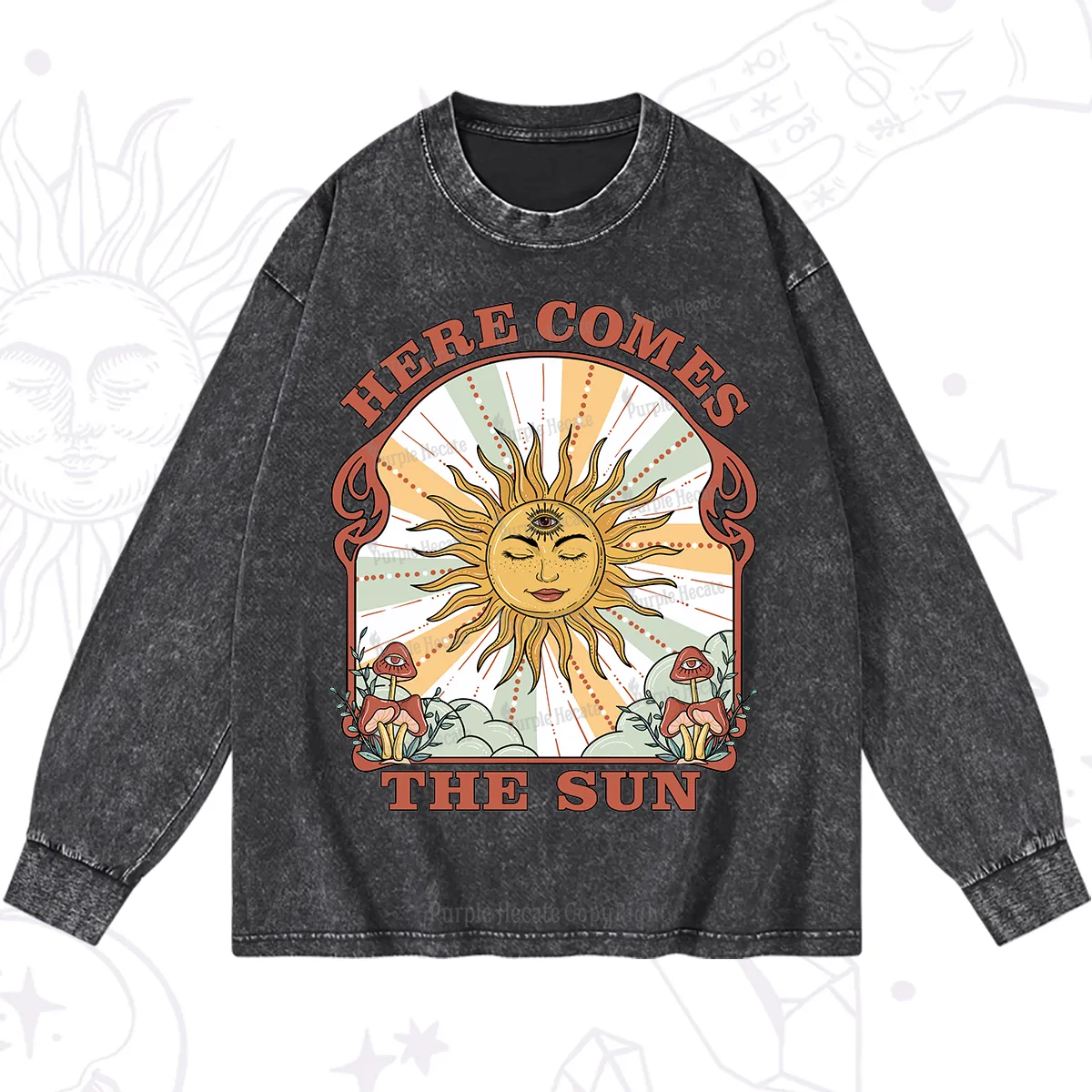PurplehecateHere Comes The Sun Washed Long Sleeve Shirt