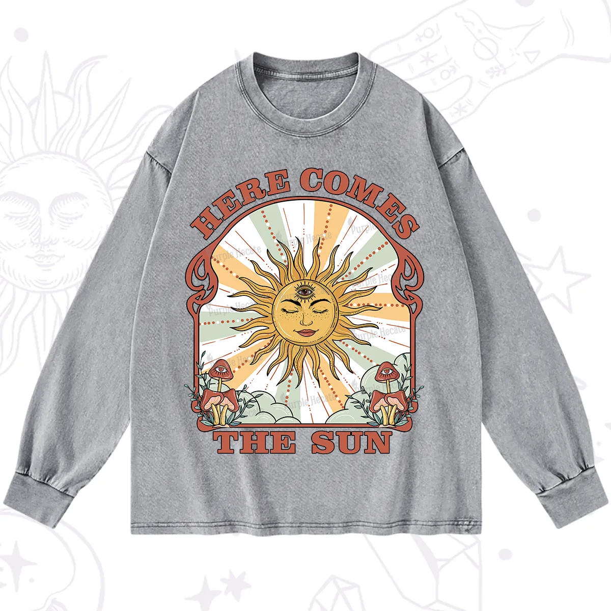 PurplehecateHere Comes The Sun Washed Long Sleeve Shirt