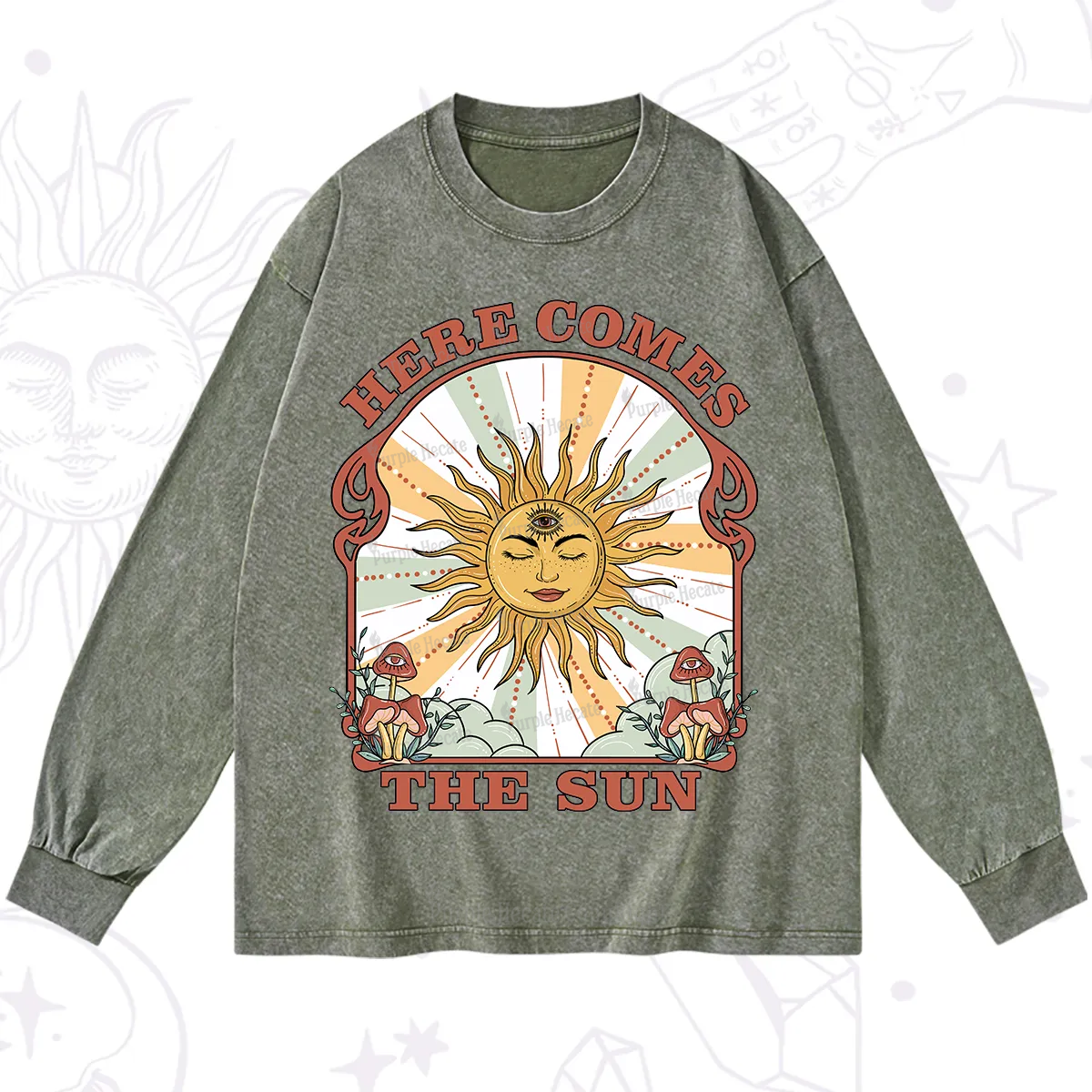PurplehecateHere Comes The Sun Washed Long Sleeve Shirt