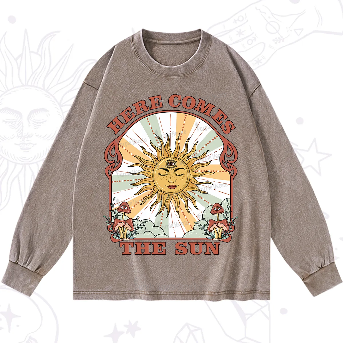 PurplehecateHere Comes The Sun Washed Long Sleeve Shirt