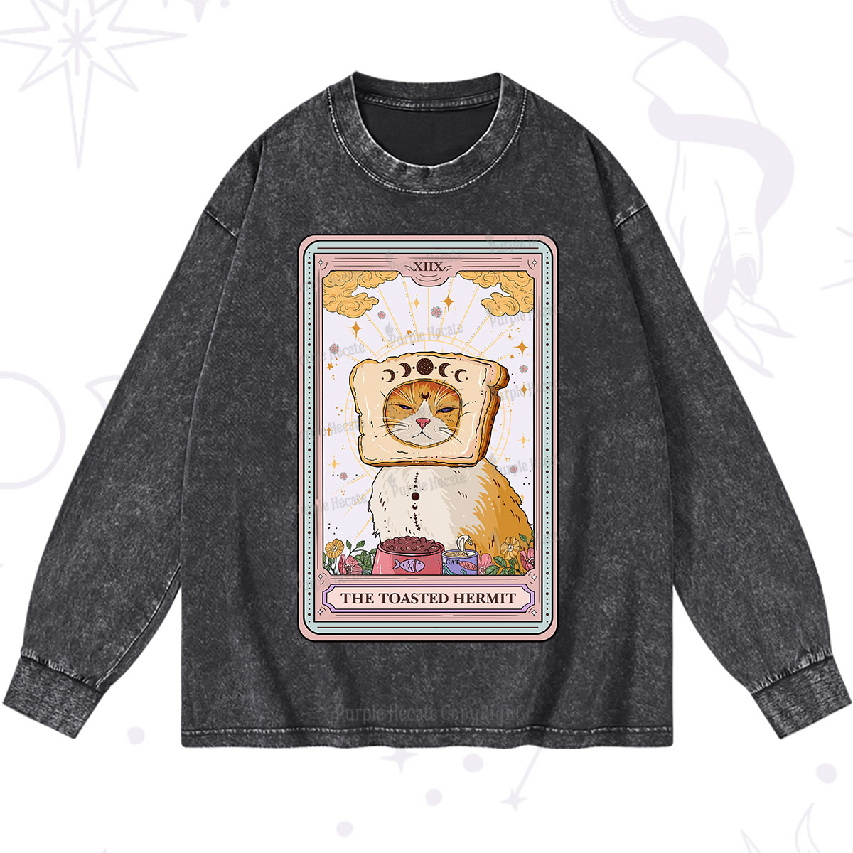 Purplehecate The Toasted Hermit Tarot Washed Long Sleeve Shirt