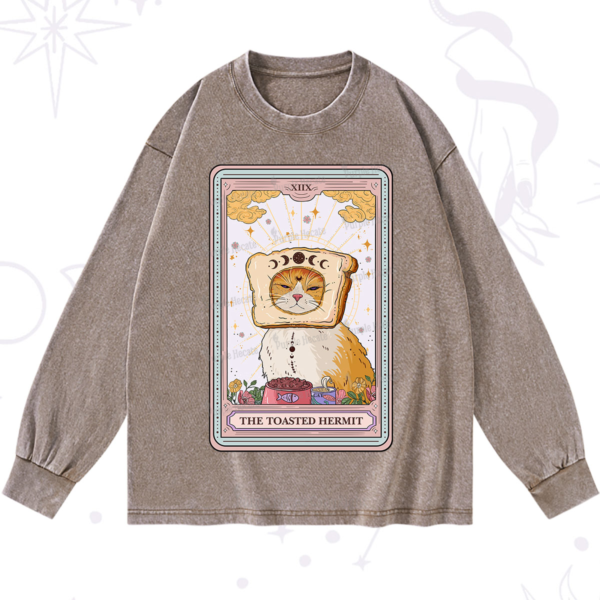 Purplehecate The Toasted Hermit Tarot Washed Long Sleeve Shirt