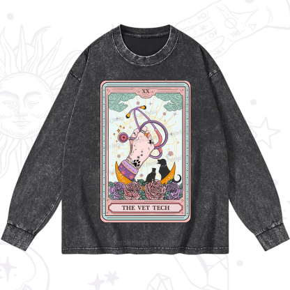 Purplehecate The Vet Tech Tarot Washed Long Sleeve Shirt
