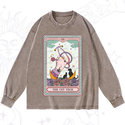Purplehecate The Vet Tech Tarot Washed Long Sleeve Shirt