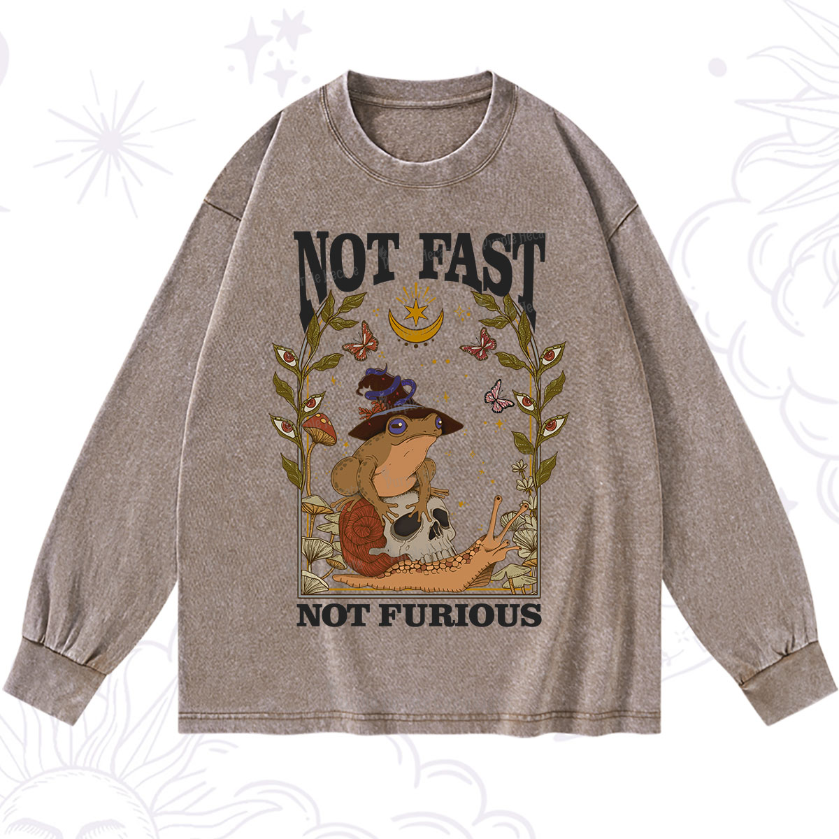 Purplehecate Not Fast Not Furious Washed Long Sleeve Shirt