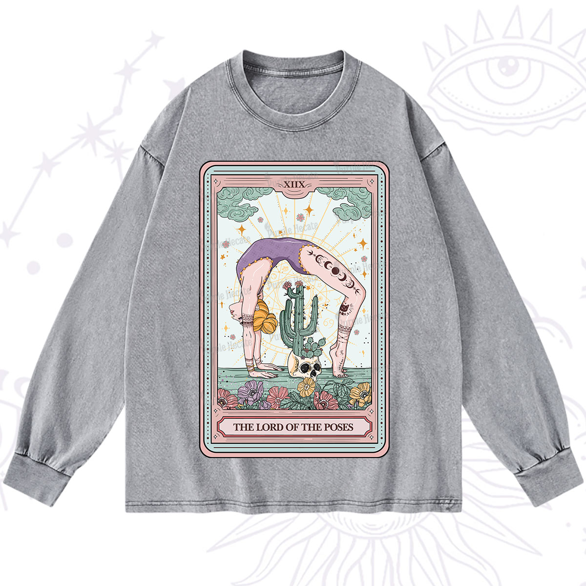 Purplehecate The Lord Of The Poses Tarot Washed Long Sleeve Shirt