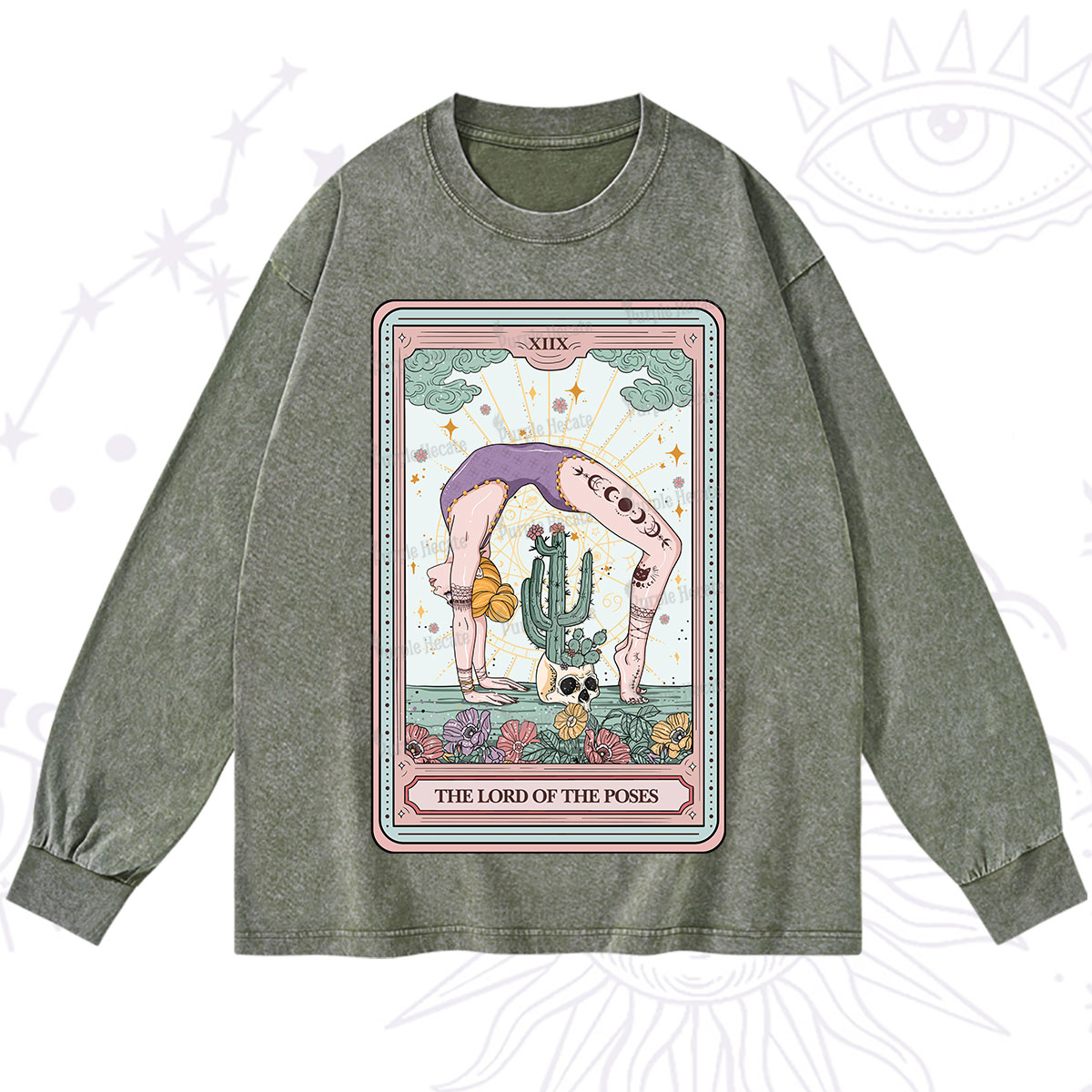 Purplehecate The Lord Of The Poses Tarot Washed Long Sleeve Shirt