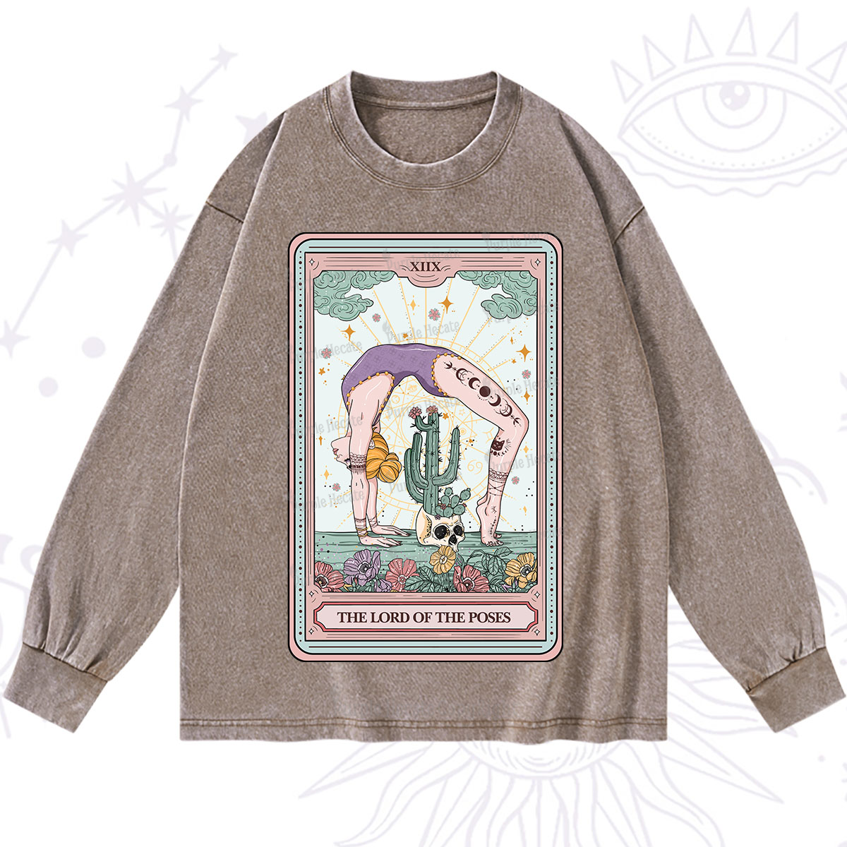 Purplehecate The Lord Of The Poses Tarot Washed Long Sleeve Shirt