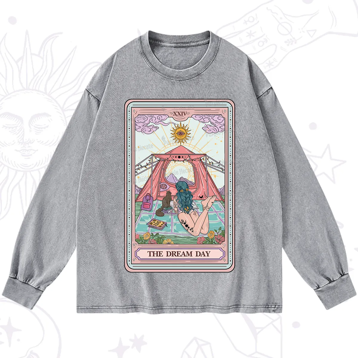 Purplehecate The Camp Lover Tarot Washed Long Sleeve Shirt