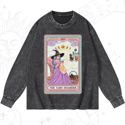 Purplehecate The Yarn Hoarder Tarot Washed Long Sleeve Shirt