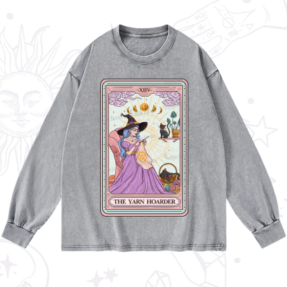 Purplehecate The Yarn Hoarder Tarot Washed Long Sleeve Shirt