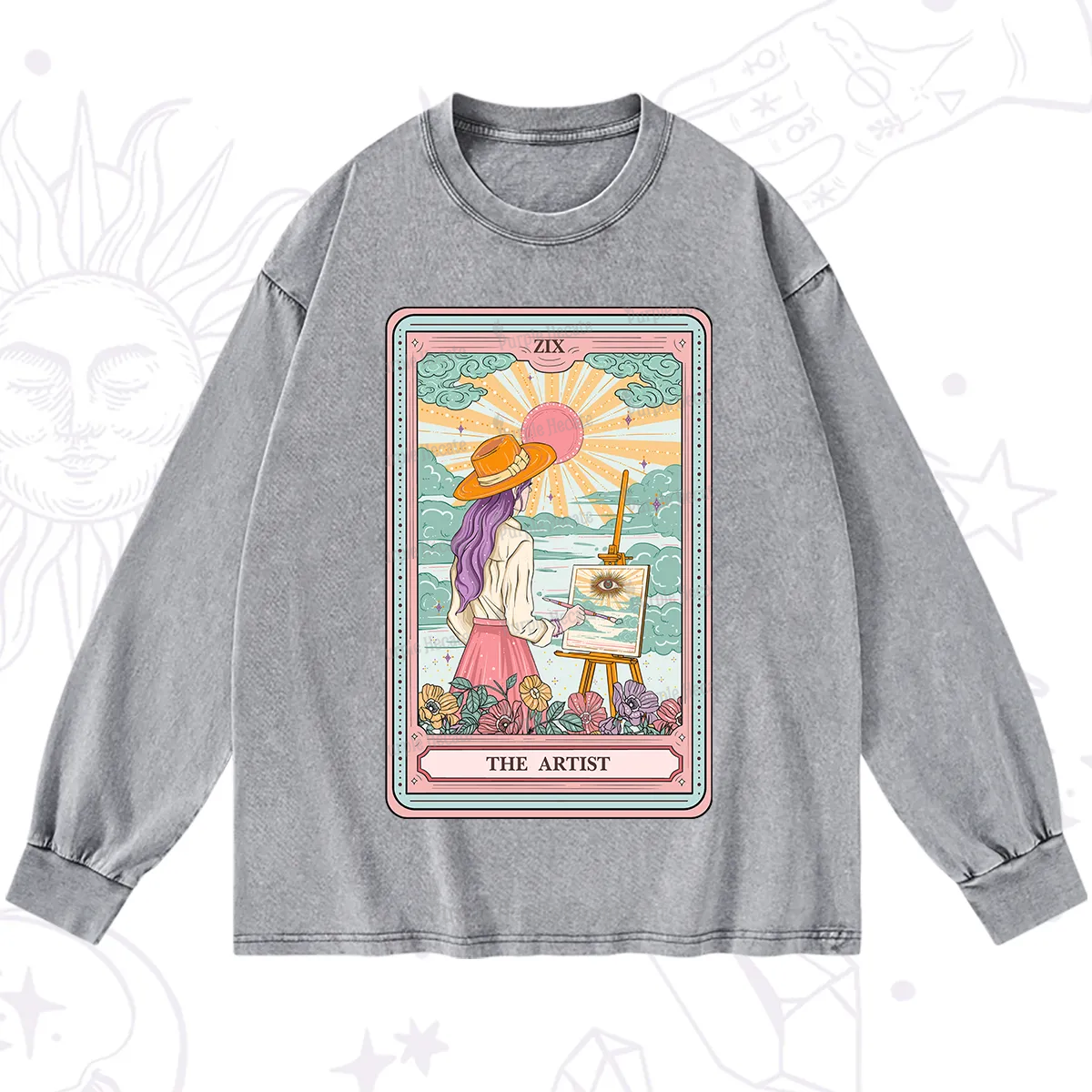 Purplehecate The Artist Tarot Washed Long Sleeve Shirt