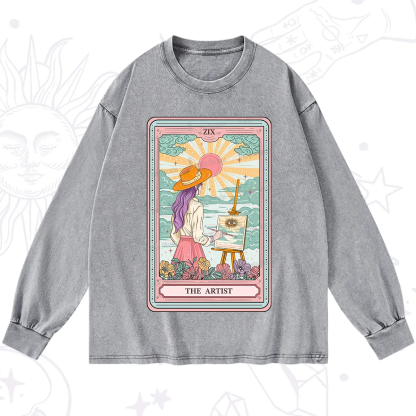 Purplehecate The Artist Tarot Washed Long Sleeve Shirt