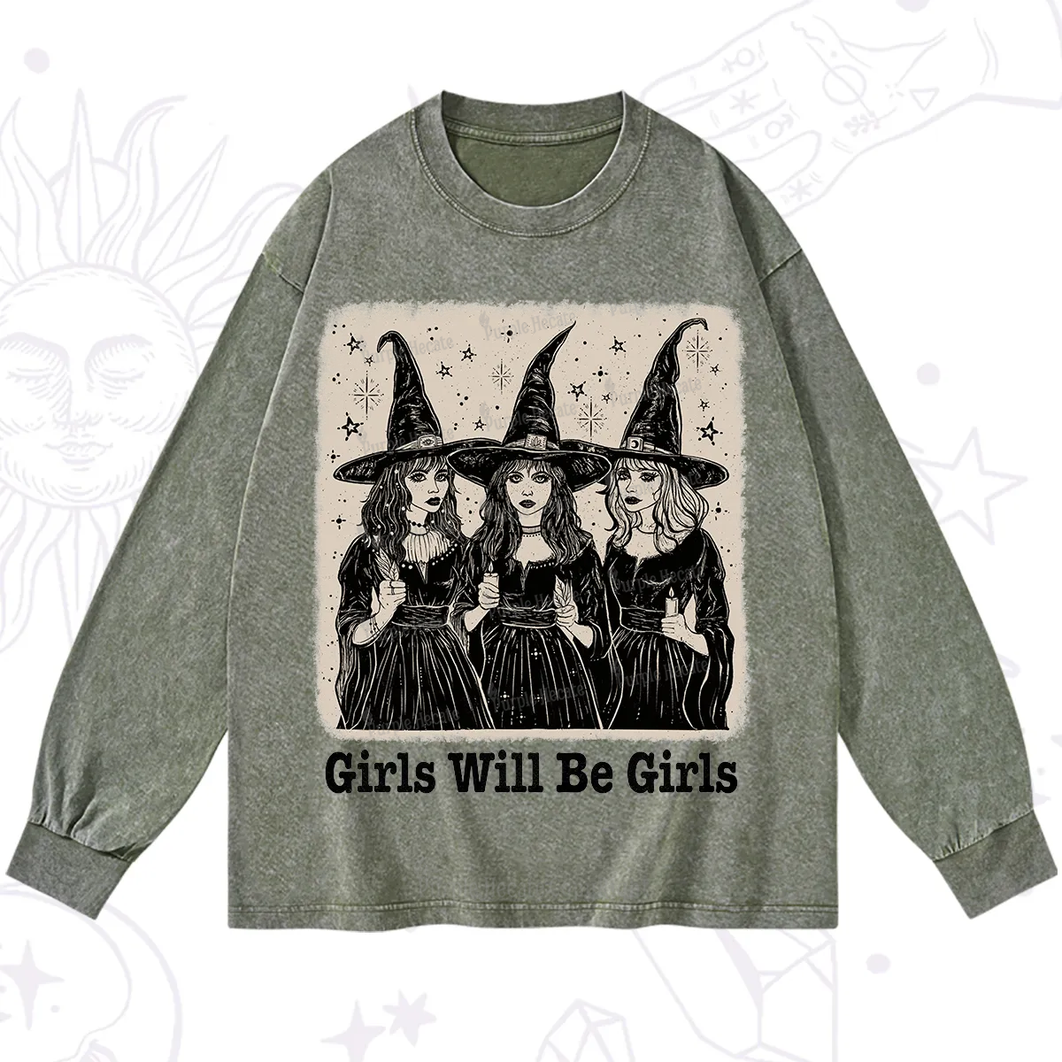 Purplehecate Girls Will Be Girls Washed Long Sleeve Shirt