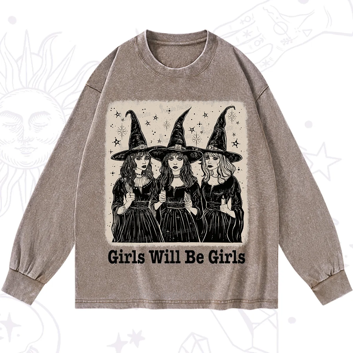 Purplehecate Girls Will Be Girls Washed Long Sleeve Shirt