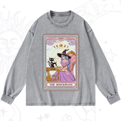 Purplehecate The Sewciopath Tarot Washed Long Sleeve Shirt