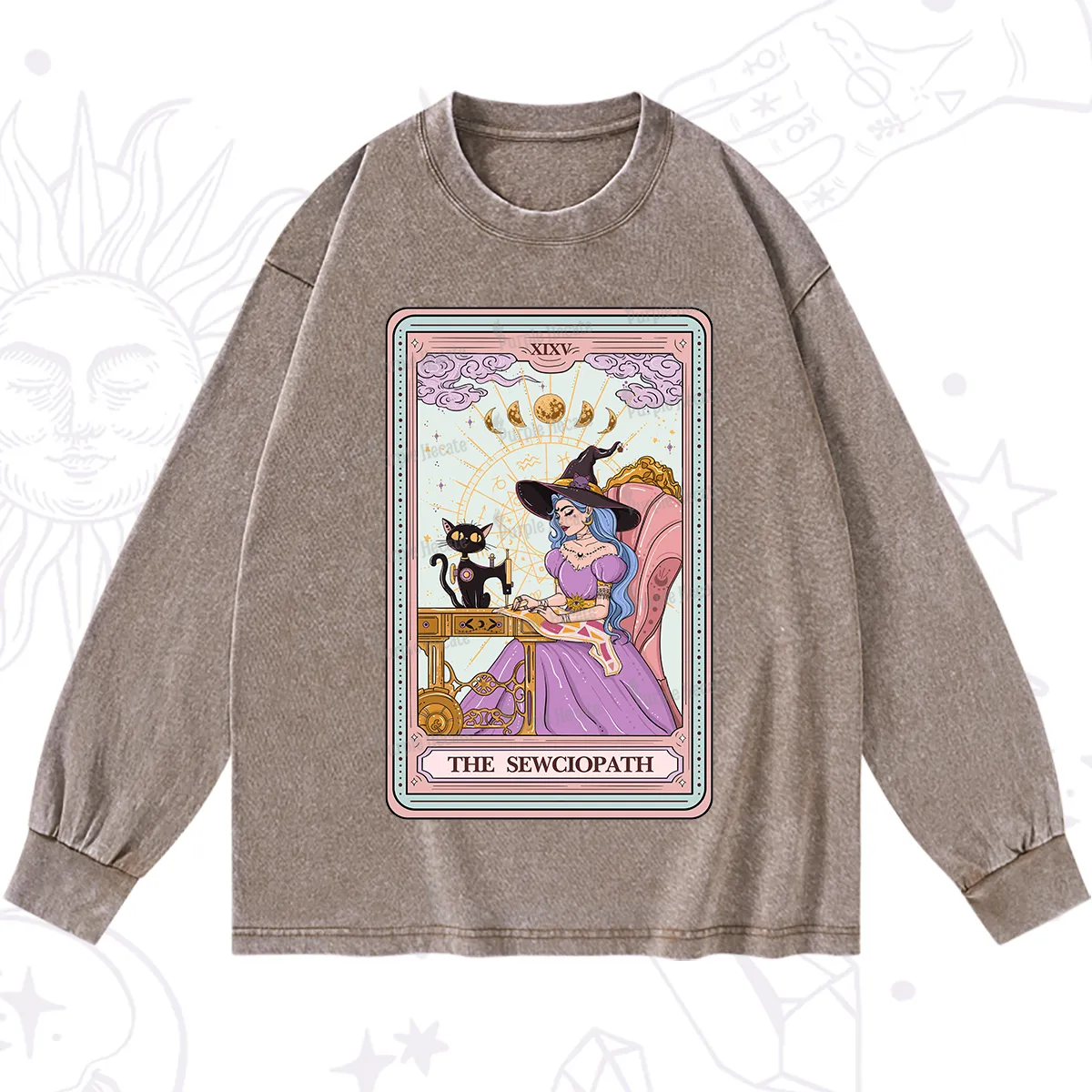 Purplehecate The Sewciopath Tarot Washed Long Sleeve Shirt
