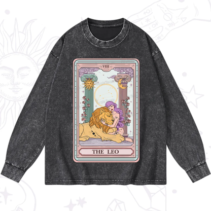 Purplehecate The Leo Goddess Tarot Washed Long Sleeve Shirt