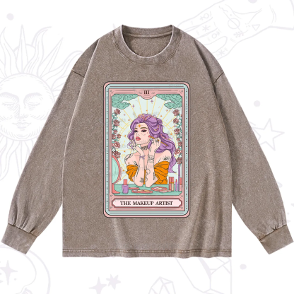 Purplehecate The Makeup Artist Tarot Washed Long Sleeve Shirt