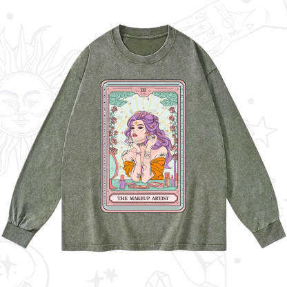 Purplehecate The Makeup Artist Tarot Washed Long Sleeve Shirt