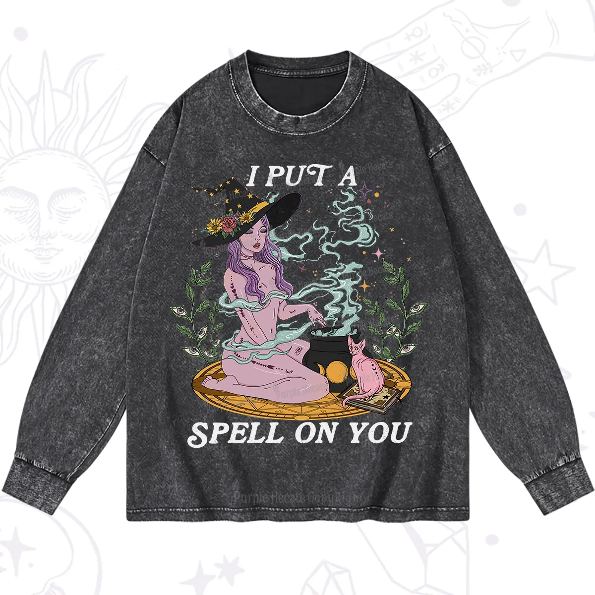 Purplehecate I Put A Spell On You Washed Long Sleeve Shirt