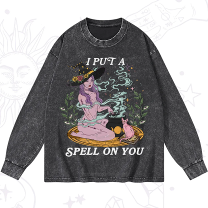 Purplehecate I Put A Spell On You Washed Long Sleeve Shirt