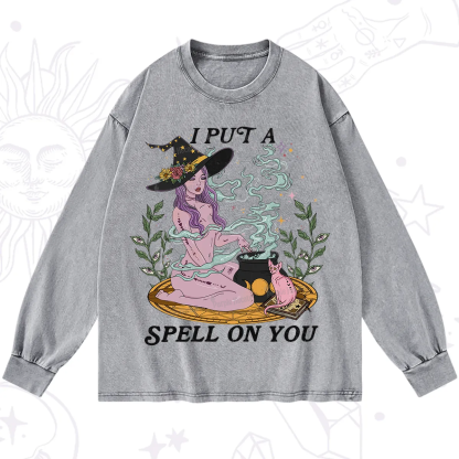 Purplehecate I Put A Spell On You Washed Long Sleeve Shirt