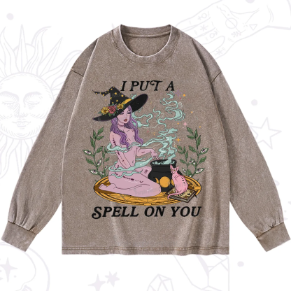 Purplehecate I Put A Spell On You Washed Long Sleeve Shirt