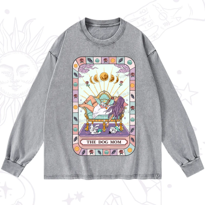 Purplehecate The Chill Dog Mom Washed Long Sleeve Shirt