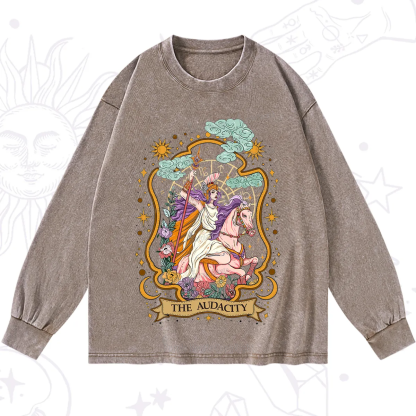Purplehecate The Audacity Goddess Washed Long Sleeve Shirt