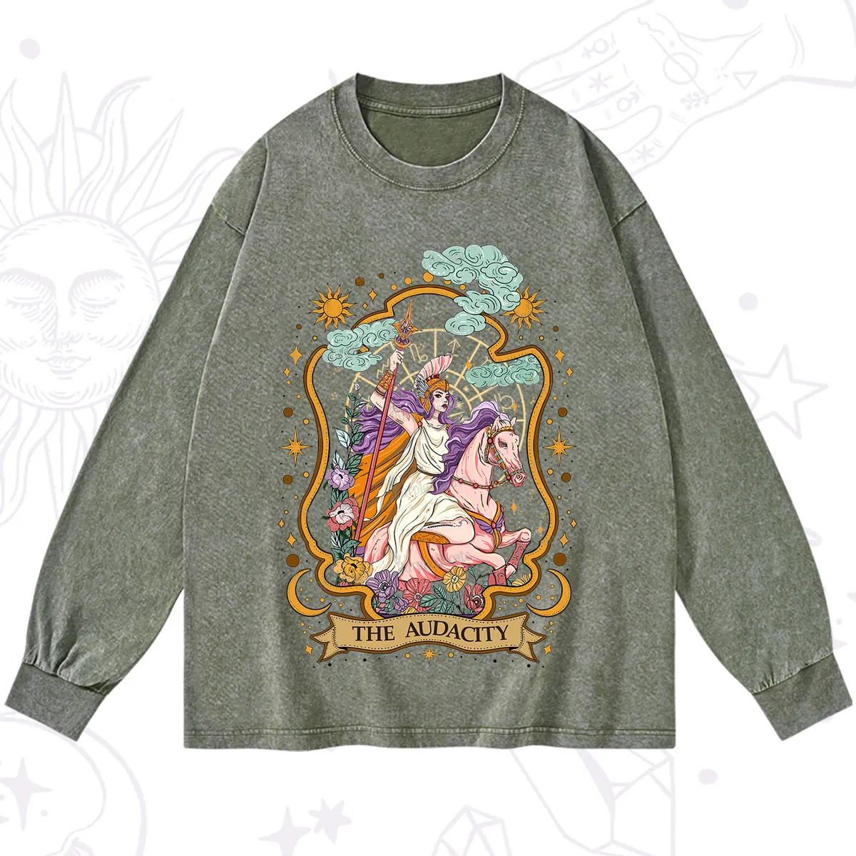 Purplehecate The Audacity Goddess Washed Long Sleeve Shirt