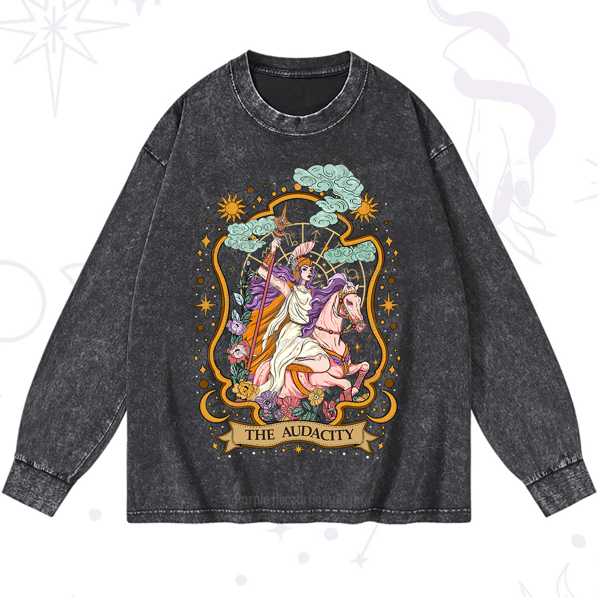Purplehecate The Audacity Goddess Washed Long Sleeve Shirt
