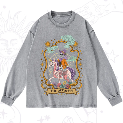 Purplehecate The Audacity Skeleton Washed Long Sleeve Shirt